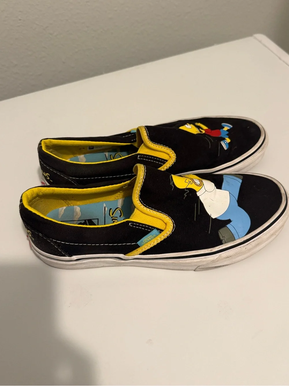 Vans x The Simpsons Classic Slip-On Black Homer Bart Men 6 Women 7.5 VN0A38F7V0E